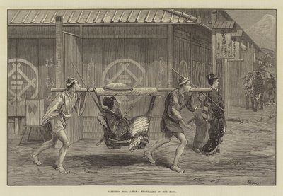 Sketches from Japan, Travelling in the Kago by Felix Regamey